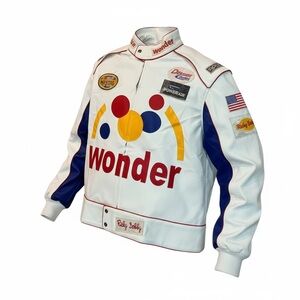 Talladega Nights Ricky Bobby Wonder Bread White Racing Jacket New 2XL